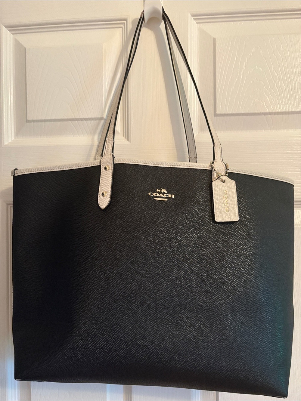 Coach Black and Cream reversible tote